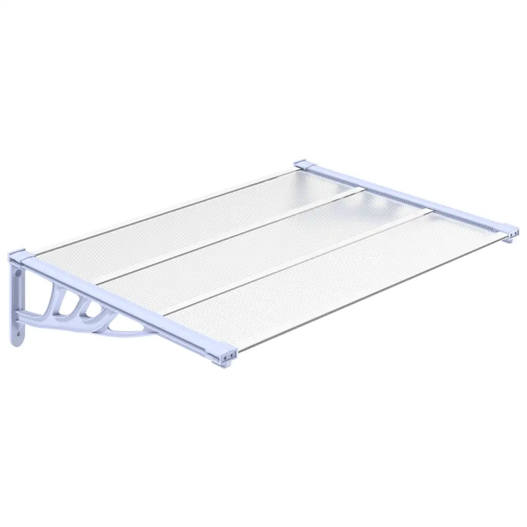 Tettoia per Porta Grigio e Trasparente 122x90 cm Policarbonato CFW3102965