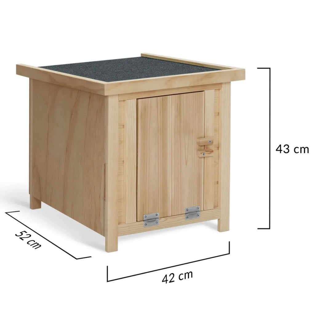 IDMarket - Set di 3 casette in legno per galline con base di appoggio