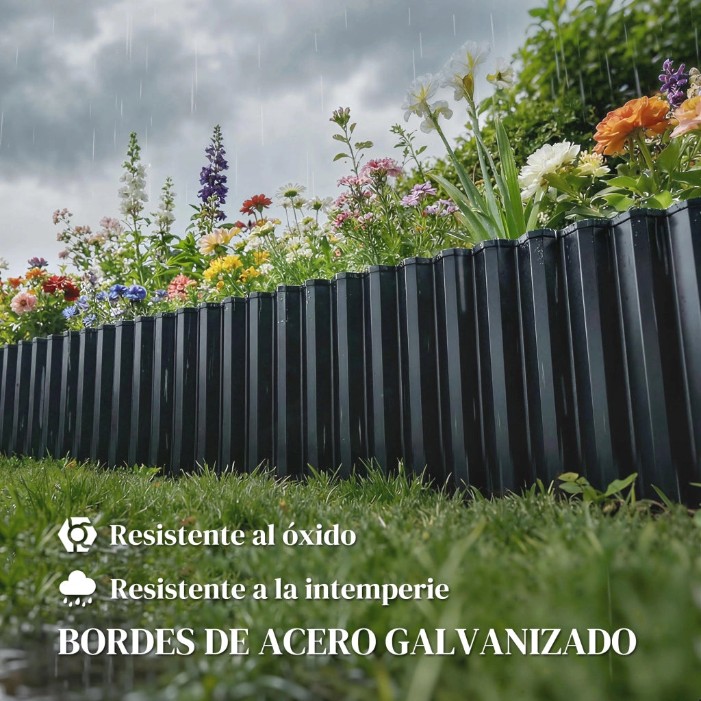 Recinzione Giardino ¨C Xylo ¨C Acciaio Galvanizzato 650x20 cm Grigio Antracite