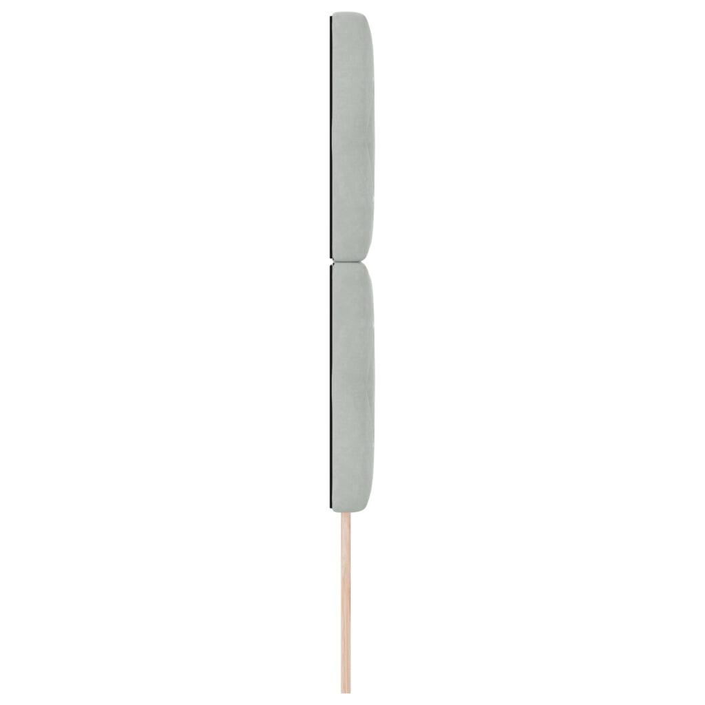 Testiera LED grigia chiara 80 cm in velluto