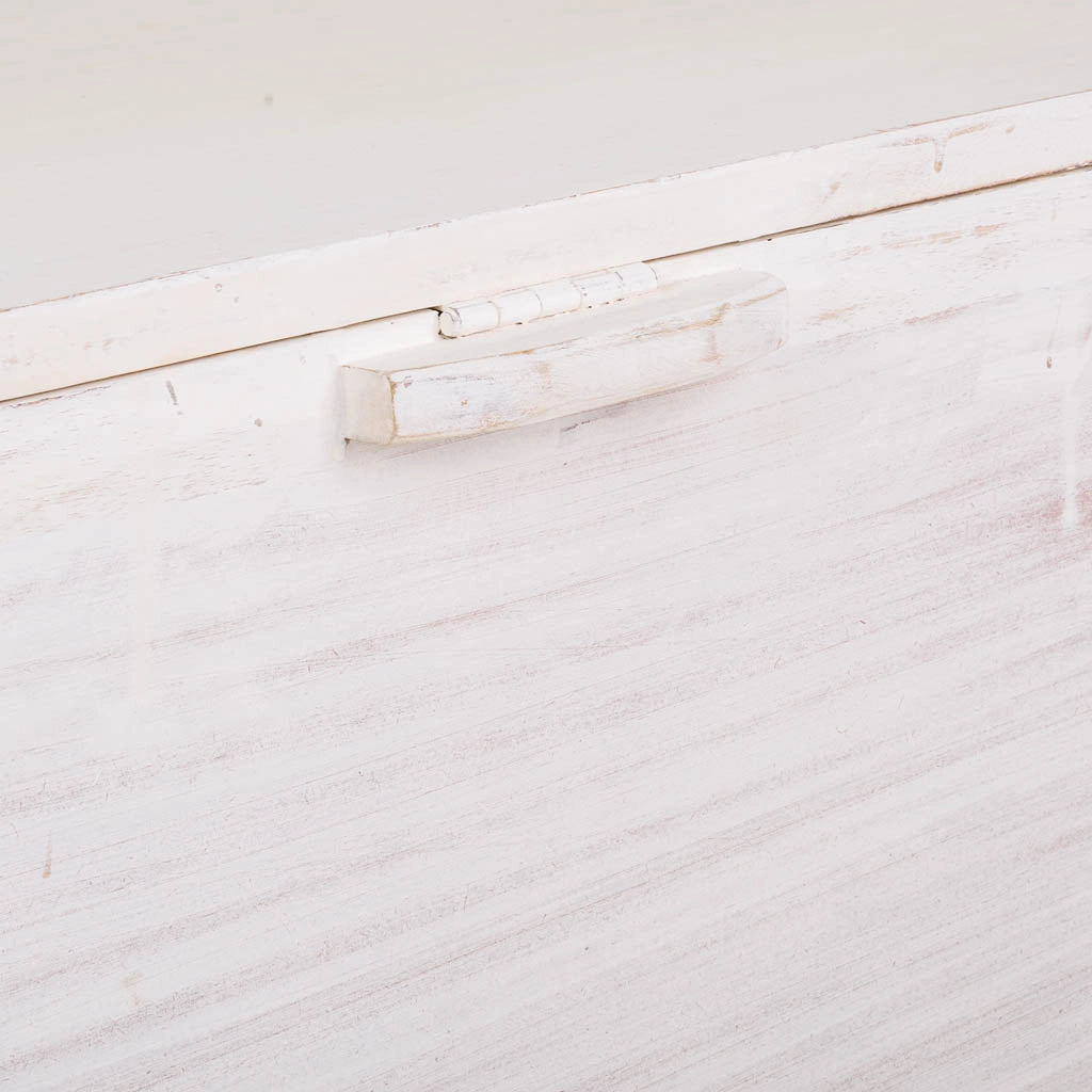 Cassapanca in legno bianca fatta a mano 102x48x50h cm