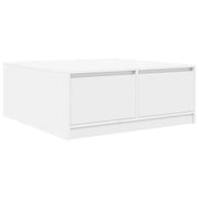 Tavolino da salotto | Tavolino da caff¨¨ | Tavolino da Soggiorno con Cassetti Bianco 100x100x40 cm