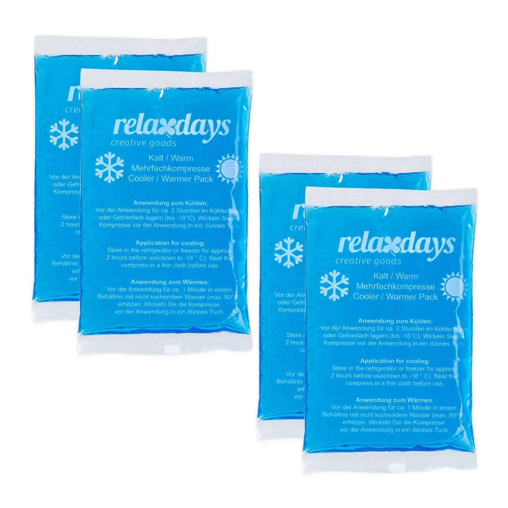 Set di 4 cuscinetti in gel maneggevoli con effetto caldo o freddo 1 x 9 x 15 cm in plastica blu 13_0012944