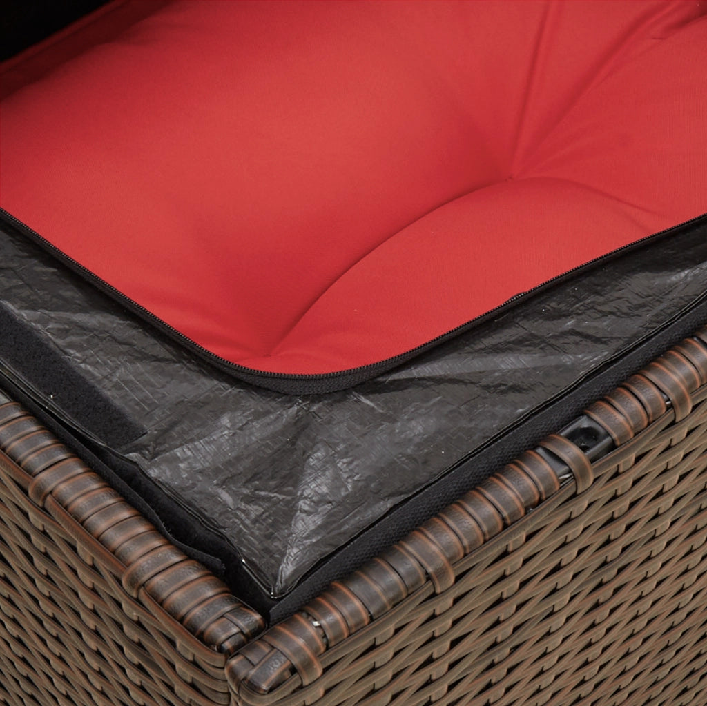 Sedia da giardino senza braccioli con cuscini marrone in polyrattan CFW6679567