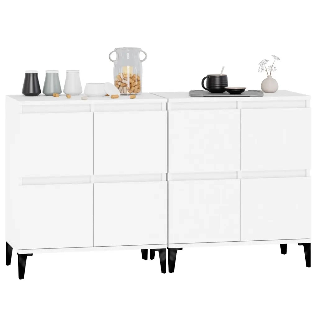 Credenze 2pz Bianche 60x35x70 cm in Legno Multistrato 3185759