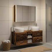 Set di mobili per il bagno 4 pcs Legno antico 3407029