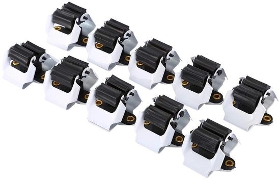 Set di 10 supporti per badile - Installazione semplice - Funzionalità multifunzionale - Qualità professionale - Adatto per attrezzi da giardino - Massimo carico 1 kg - Supporto a gancio