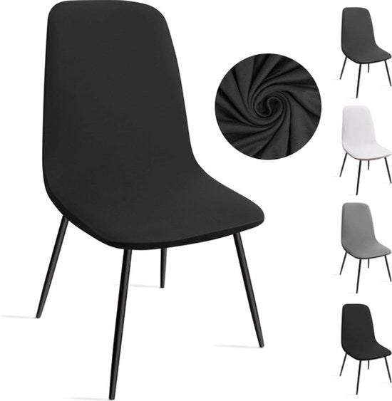 Set di 4 pezzi - Cuscini per poltrone da pranzo - Universali rimovibili e lavabili - Pranzo hotel bancone matrimonio festa - Nero
