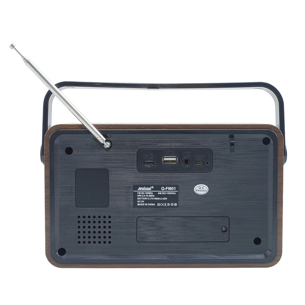 Trade Shop - Radio Fm Retro Wireless Altoparlante Mp3 Portatile Bluetooth Usb Aux Tf Q-fm01 -