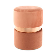Pouf contenitore Gipsy in velluto terracotta e rosa