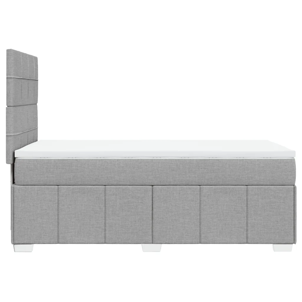 Giroletto a Molle con Materasso Grigio Chiaro 90x190 cm Tessuto