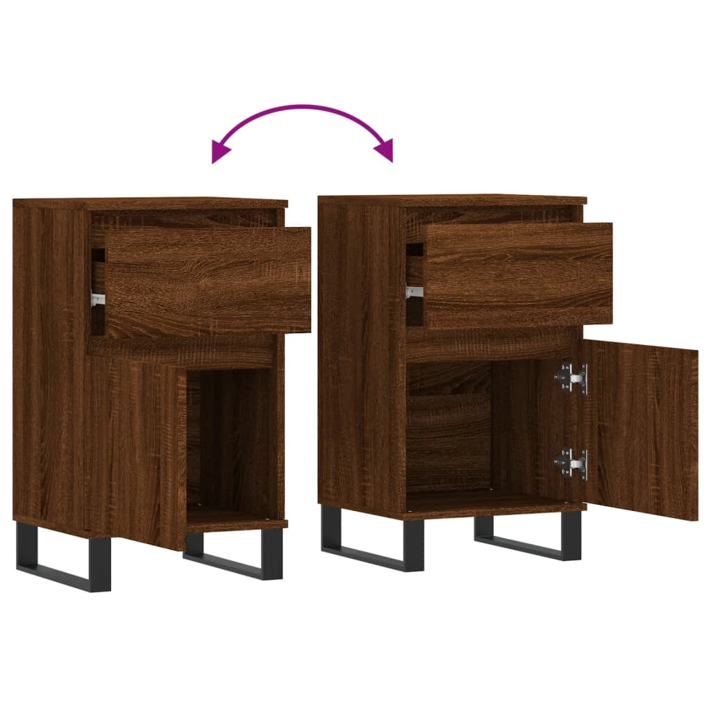 Buffet credenza cassettiera armadio mobile contenitore organizer per cucina soggiorno salotti set da 2 40 x 35 x 70 cm legno ingegnerizzato marrone 02_0036768