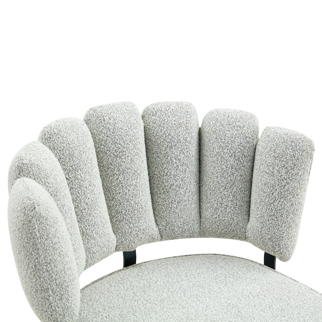 Set tavolo da pranzo e sedie con 1 tavolo rotondo e 4 sedie; 2 ripiani; MDF e metallo nero; tessuto grigio chiaro