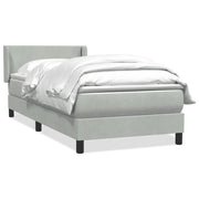 Letto singolo | Letto per adulti | Giroletto a Molle con Materasso Grigio Chiaro 80x220 cm Velluto