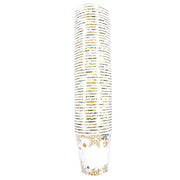 BICCHIERI DI CARTA DI NATALE COLORE BIANCO/DORATO FIOCCHI DI NEVE 50PZ 200CC