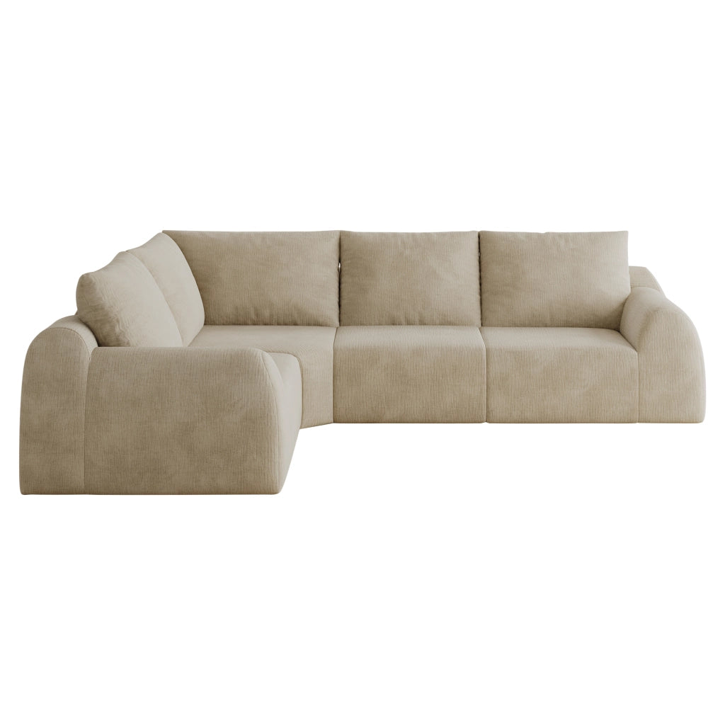 Divano lineare senza montaggio - in tessuto chenille imbottito in schiuma - khaki