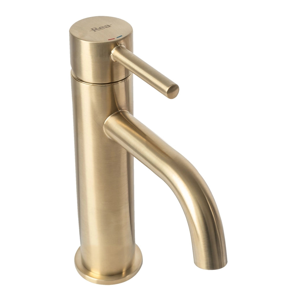 Rubinetto Da Lavabo Rea Lungo Gold Brush Low