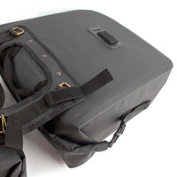 Doppel Gepäckträgertasche 37 x 16 x 51 cm, Fahrradtasche Gepäckträger 46 l Stauraum, wasserresistente Fahrrad Tasche, Gepäcktasche mit seitlichen Taschen