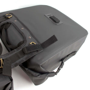 Doppel Gepäckträgertasche 37 x 16 x 51 cm, Fahrradtasche Gepäckträger 46 l Stauraum, wasserresistente Fahrrad Tasche, Gepäcktasche mit seitlichen Taschen