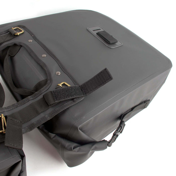 Doppel Gepäckträgertasche 37 x 16 x 51 cm, Fahrradtasche Gepäckträger 46 l Stauraum, wasserresistente Fahrrad Tasche, Gepäcktasche mit seitlichen Taschen