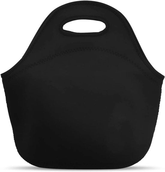 Borsa da pranzo - Borsa impermeabile in neoprene piccola - Borsa isolata con cerniera - Borsa da pranzo riutilizzabile e impermeabile per donne, borsa da cibo per ufficio, picnic, spiaggia (nero)