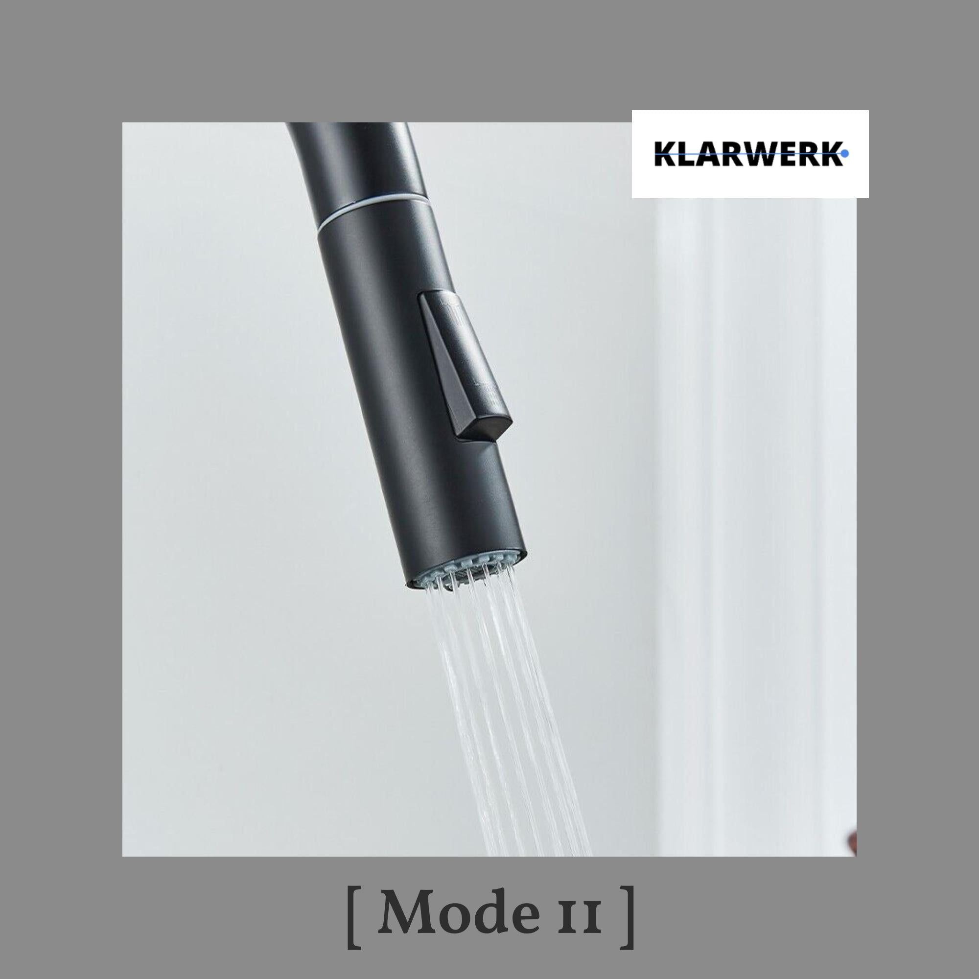 JANA | Rubinetto da cucina estraibile Premium in acciaio inox nero opaco miscelatore arco alto |gastronomia alta pressione ruotabile a 360° 2 attacchi