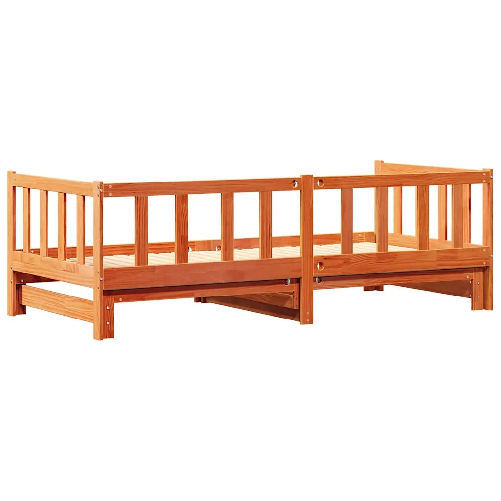 Letto Giorno Estraibile Marrone cerato 203.5 x 164 x 66 cm