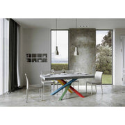 Tavolo allungabile 200/304x90 cm Volantis Premium telaio Multicolore 4/B - Cemento