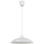 DUNA LAMPADA A SOSPENSIONE IN VETRO CENTRIFUGATO ALABASTRO BIANCO CON PENDE IN PLASTICA DIAMETRO 30X90H CM