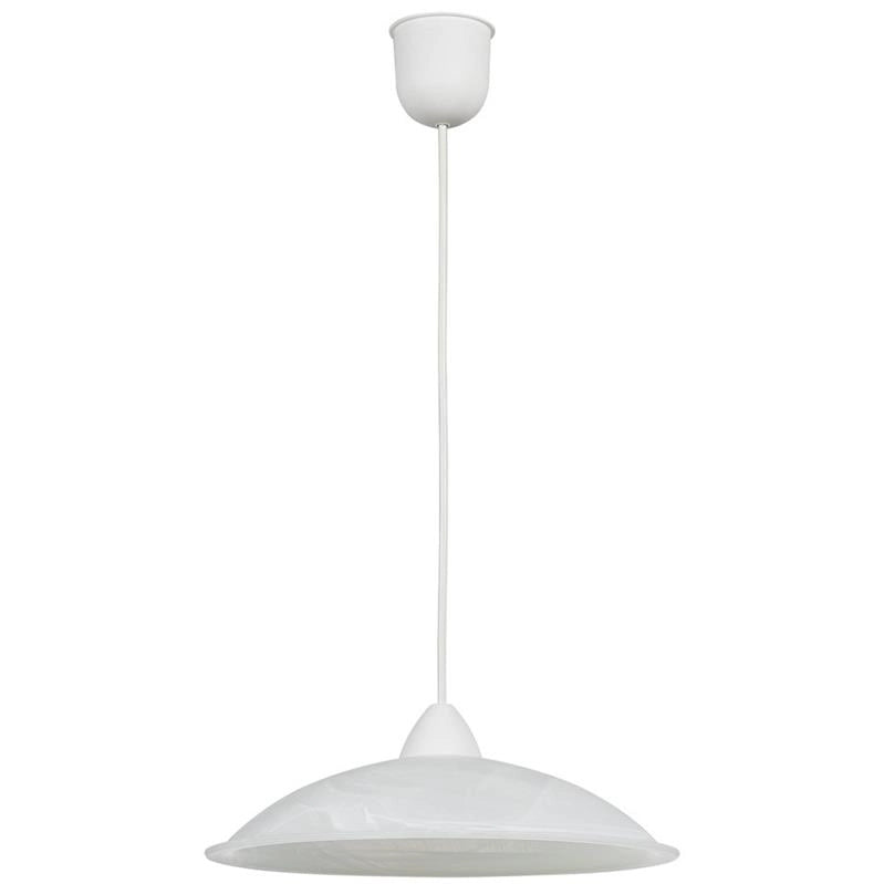 DUNA LAMPADA A SOSPENSIONE IN VETRO CENTRIFUGATO ALABASTRO BIANCO CON PENDE IN PLASTICA DIAMETRO 30X90H CM
