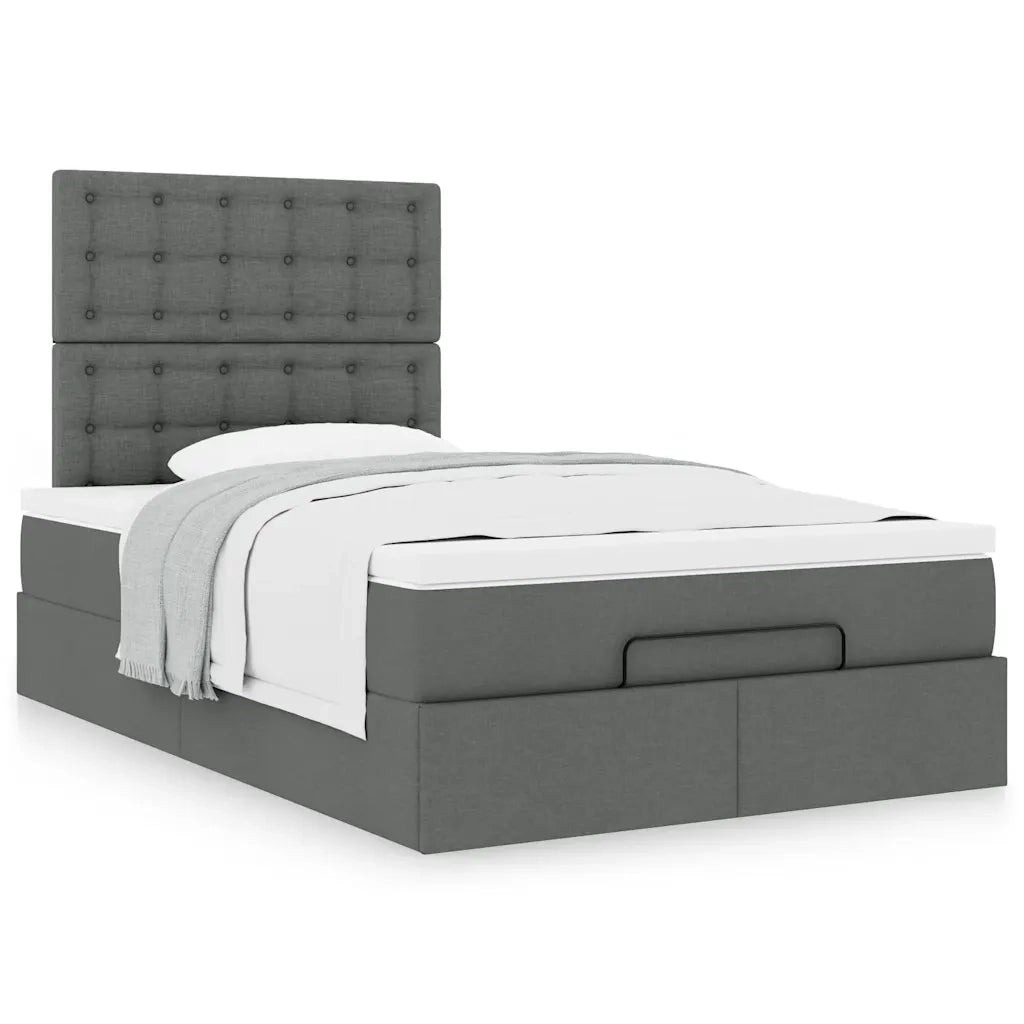 Struttura Letto Pouf con Materasso 120x200 cm in Tessuto 3313314