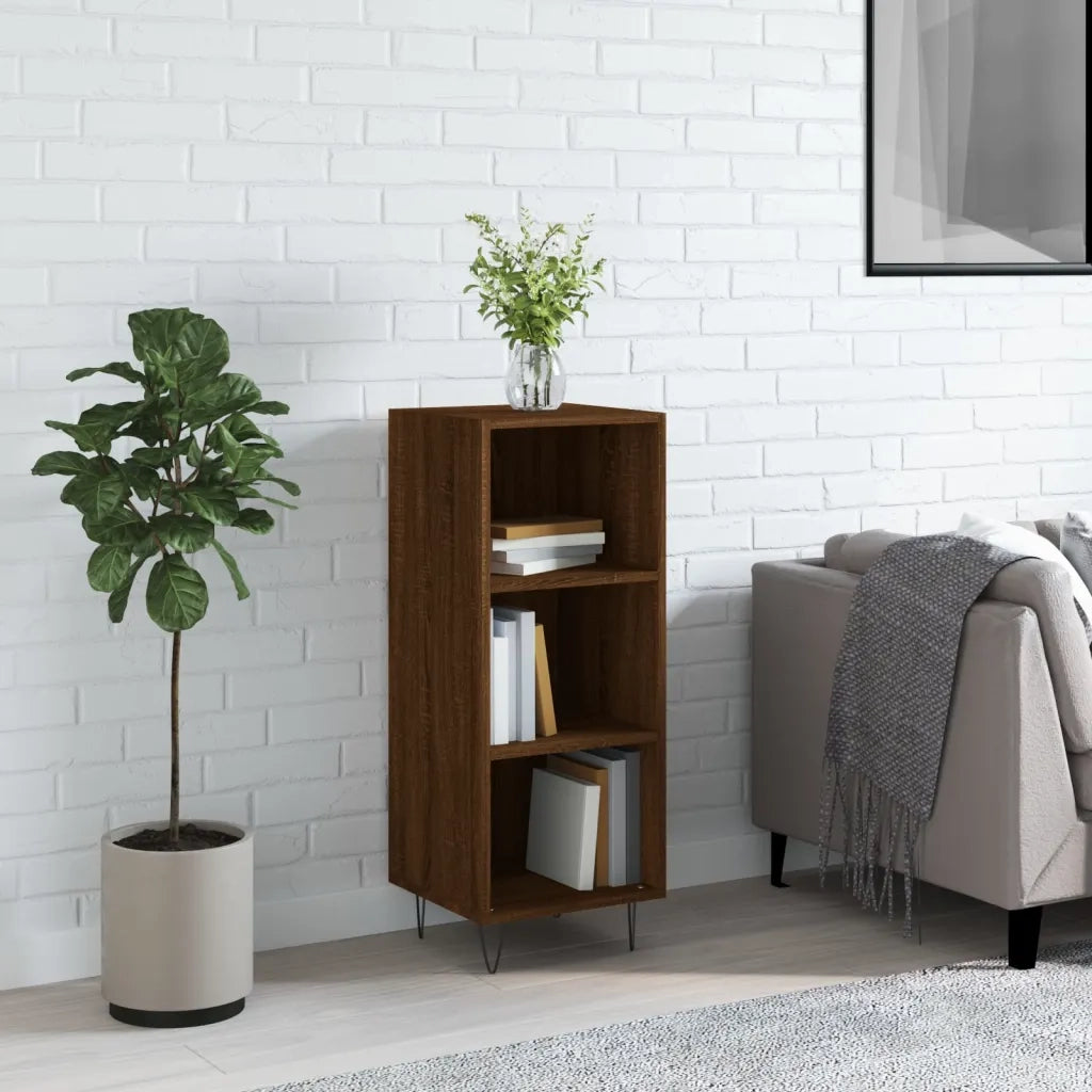 Credenza Rovere Marrone 34,5x32,5x90 cm in Legno Multistrato 828731