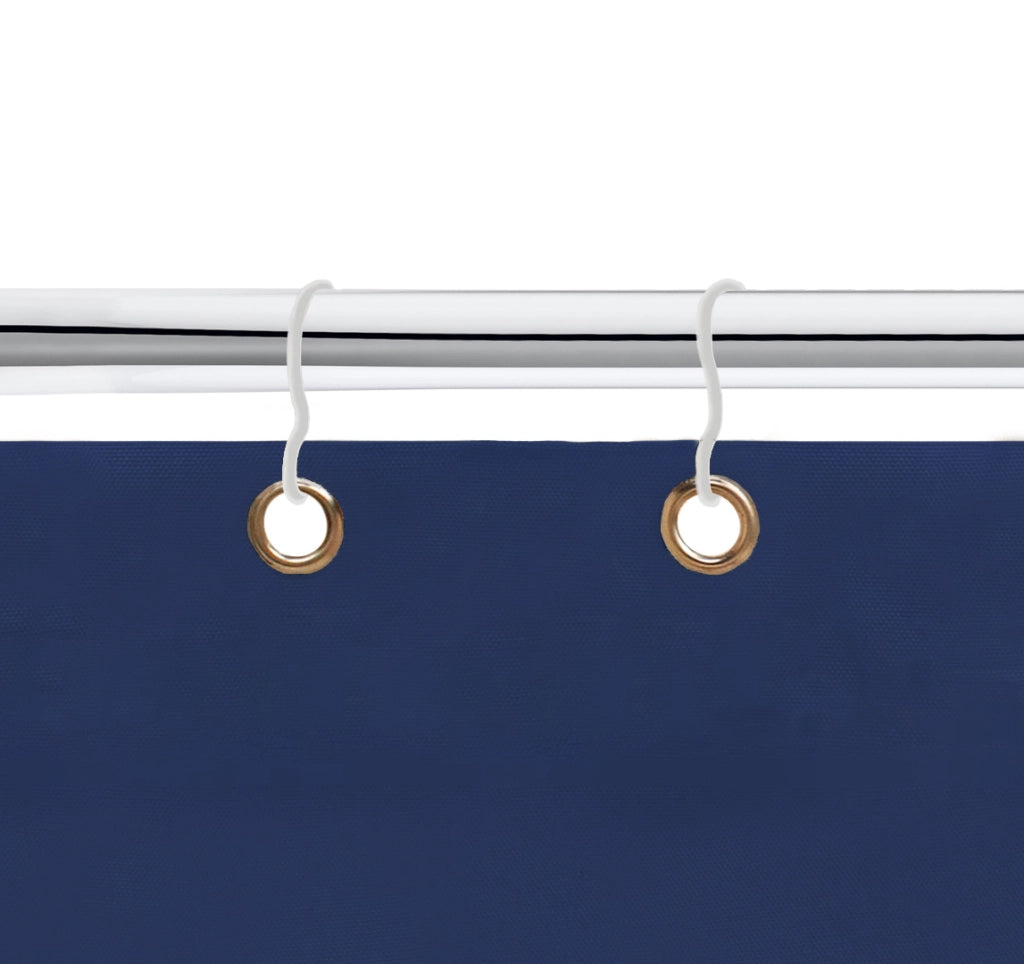 Tenda da sole tessuto resistente per balcone con anelli lavabile a caduta - Blu - 140x350 cm