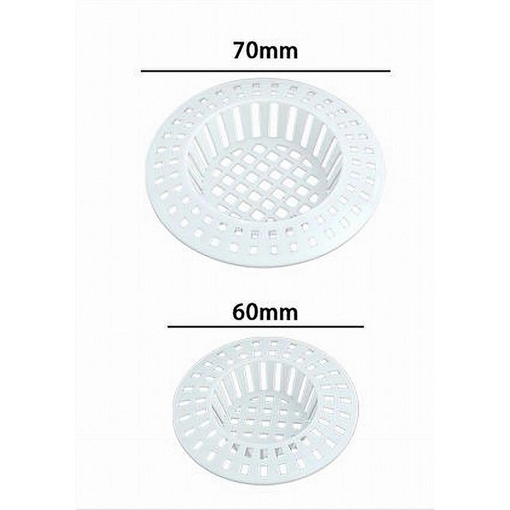 Trade Shop - Set 2pz Filtro A Rete Raccogli Rifiuti Scarico Per Lavello Da 6/7cm Bianco 87629 -
