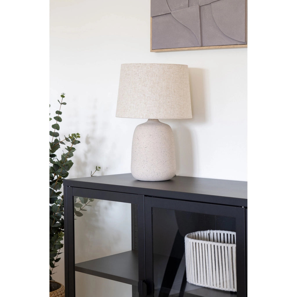 Lampada da Tavolo Croft, Beige, Argilla Fibrosa, 30x30x46 cm