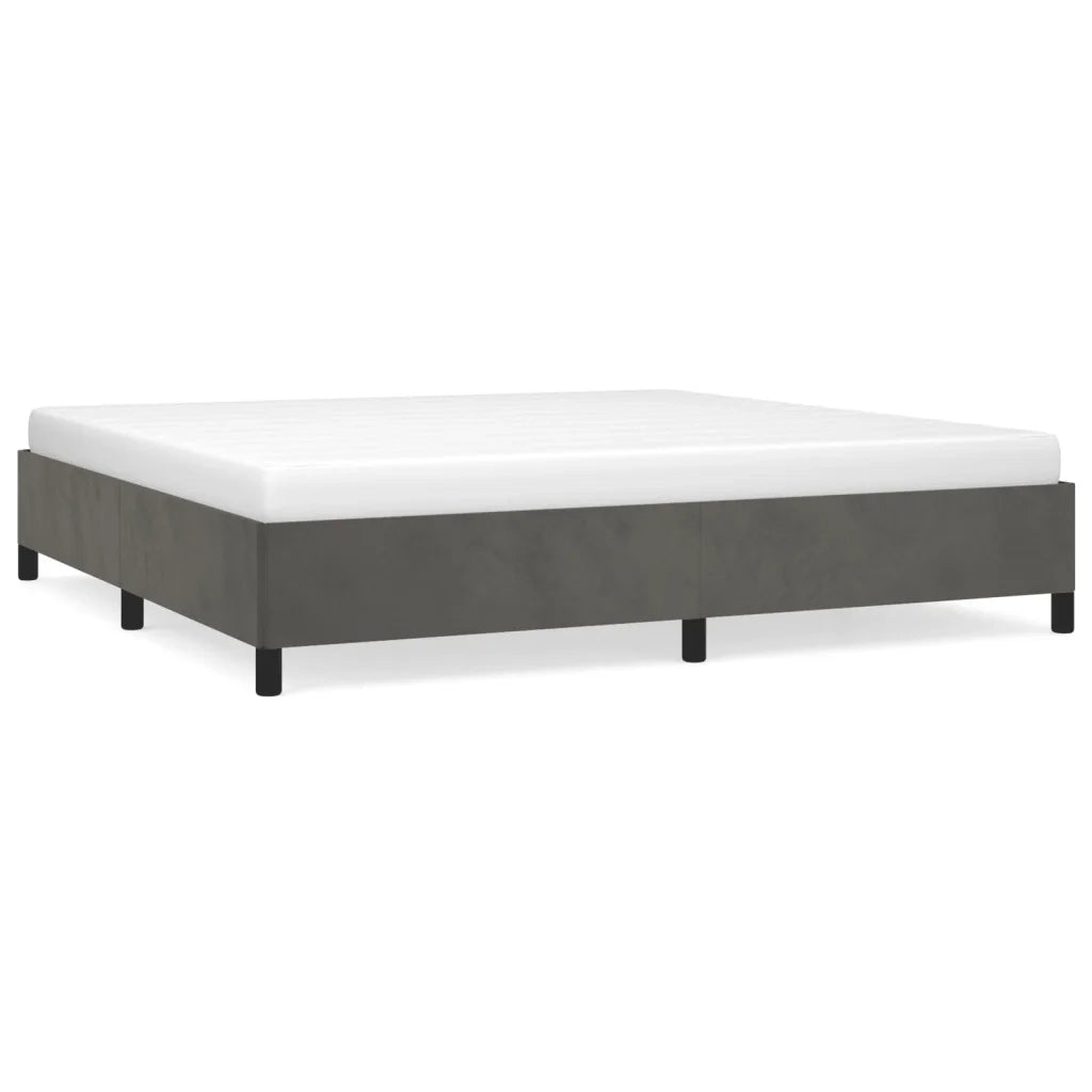 Letto matrimoniale | Letto per adulti | Giroletto senza Materasso Grigio Scuro 200x200 cm Velluto