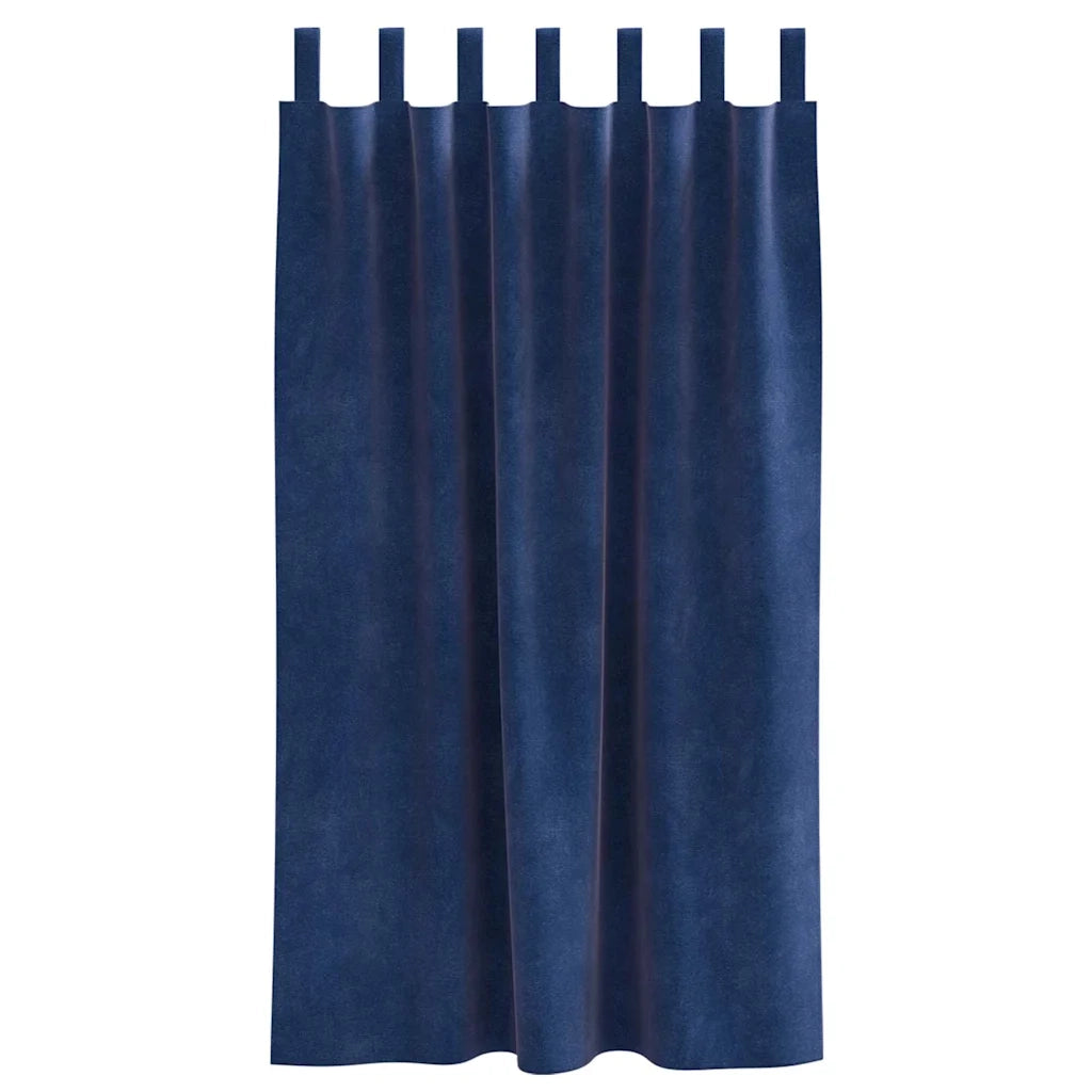 Tende Oscuranti | Tende Blackout 2 pz Blu Scuro 140 x 175 cm Velluto