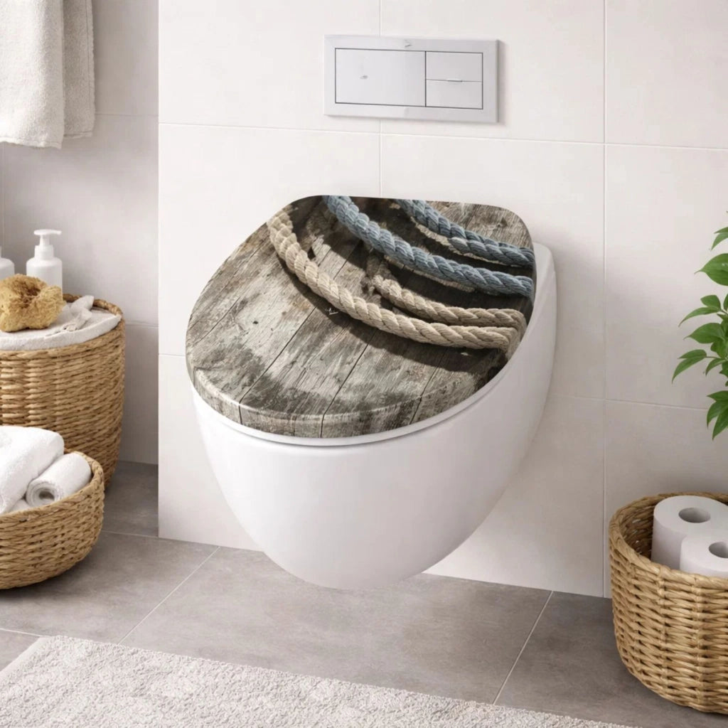 Sedile wc copri vater universale frizionato fantasia in mdf chiusura rallentata *** fantasia ancora, confezione 1