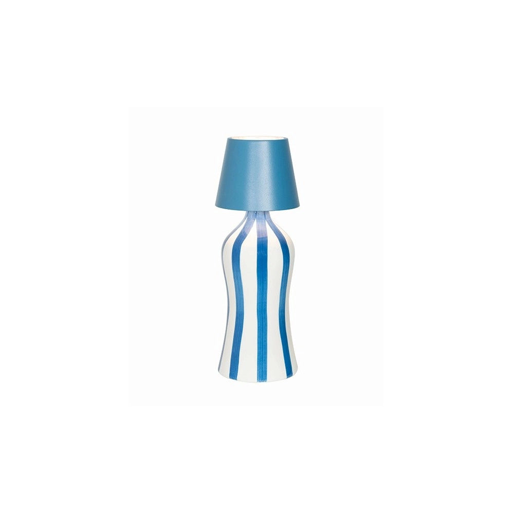 Lido - Bottiglia in ceramica a righe Azzurre Zafferano