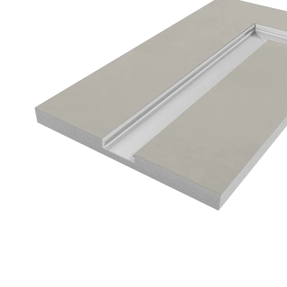 Cartongesso con profilo in alluminio integrato "L"