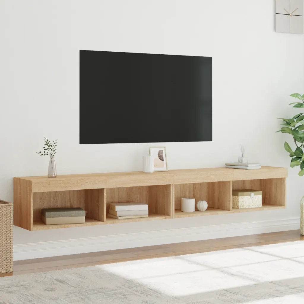 Mobili TV con Luci LED 2pz-Set di 2 Credenza per TV Rovere Sonoma 100x30x30 cm