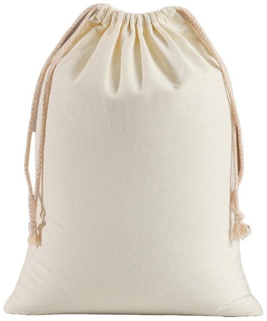 Set di sacchetti di regalo 4 pezzi - Sacchetti di cotone 10 x 12 cm / 30 x 12 cm - Corda per issare - Sacchetto di conservazione - Per compleanni dei bambini / Matrimoni - Sacchetti di regalo