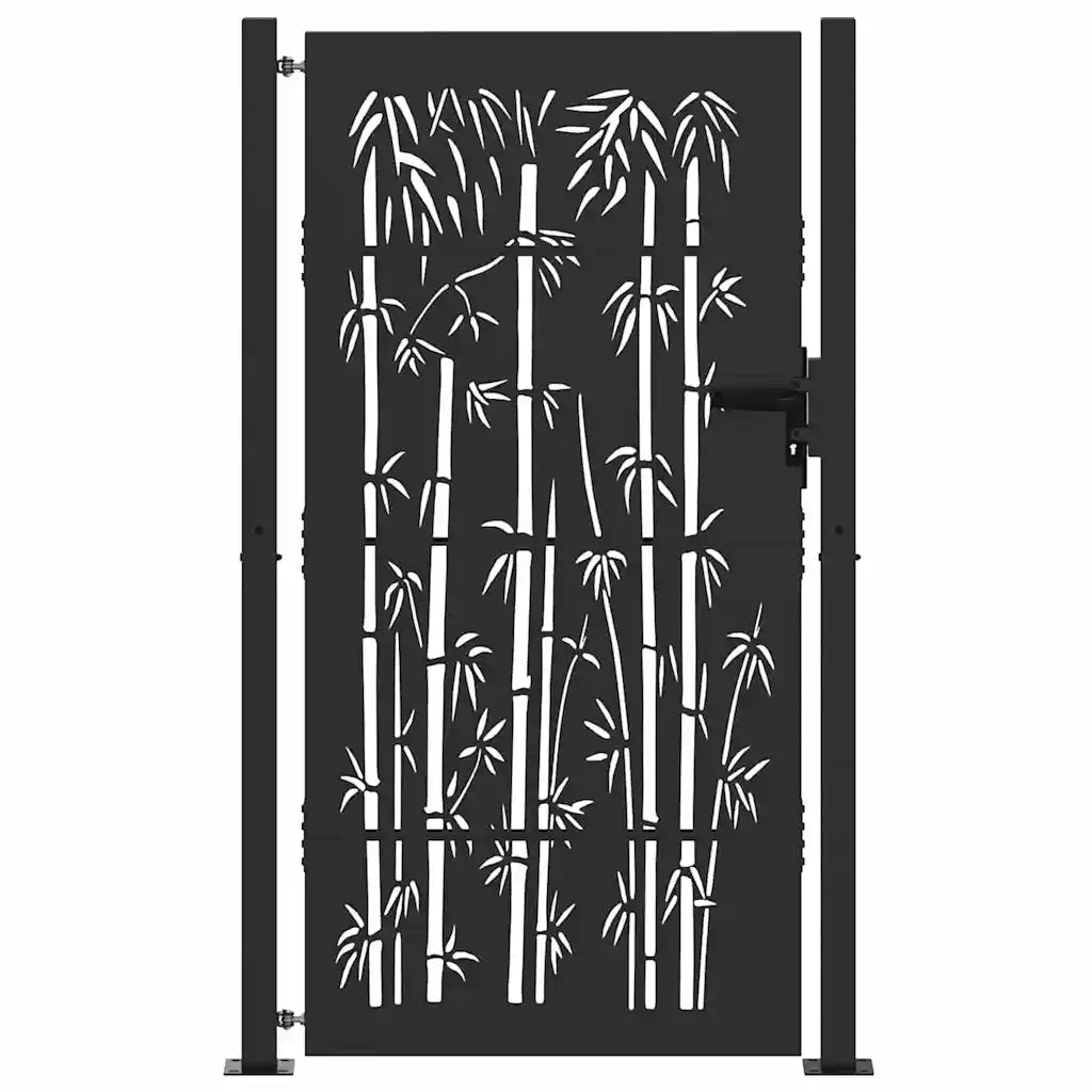 Cancello da giardino con blocco Nero 110 x 205 cm