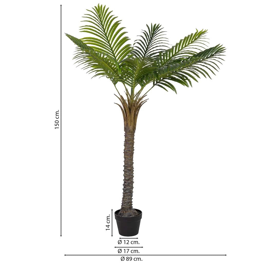 Albero artificiale decorativo verde kwai con 9 foglie verde 89x89x150