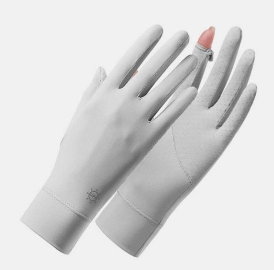 Manopole per protezione solare - Lunghezza 22 cm - Altezza 15 cm - Protezione UV estiva - Antiscivolo per touchscreen - Asciugatura rapida - Smalto antistatico - Aperture per indice e pollice - UPF 50+ - Ciclismo e corsa in linea