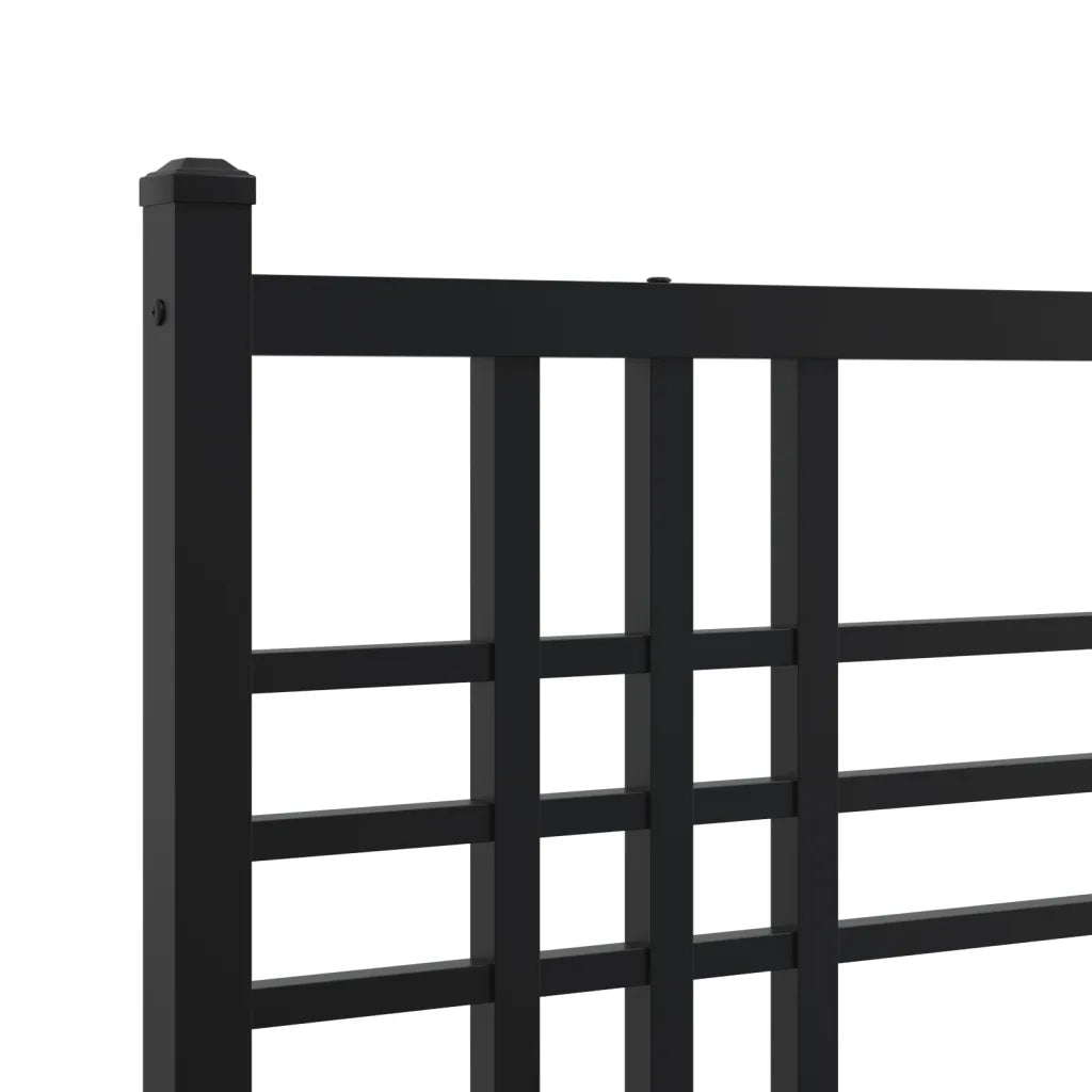 Giroletto con Testiera-Struttura Letto con testiera in Metallo Nero 193x203 cm 238046