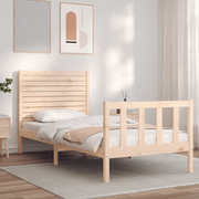 Giroletto con Testiera Single-Struttura Letto in Legno Massello 308820
