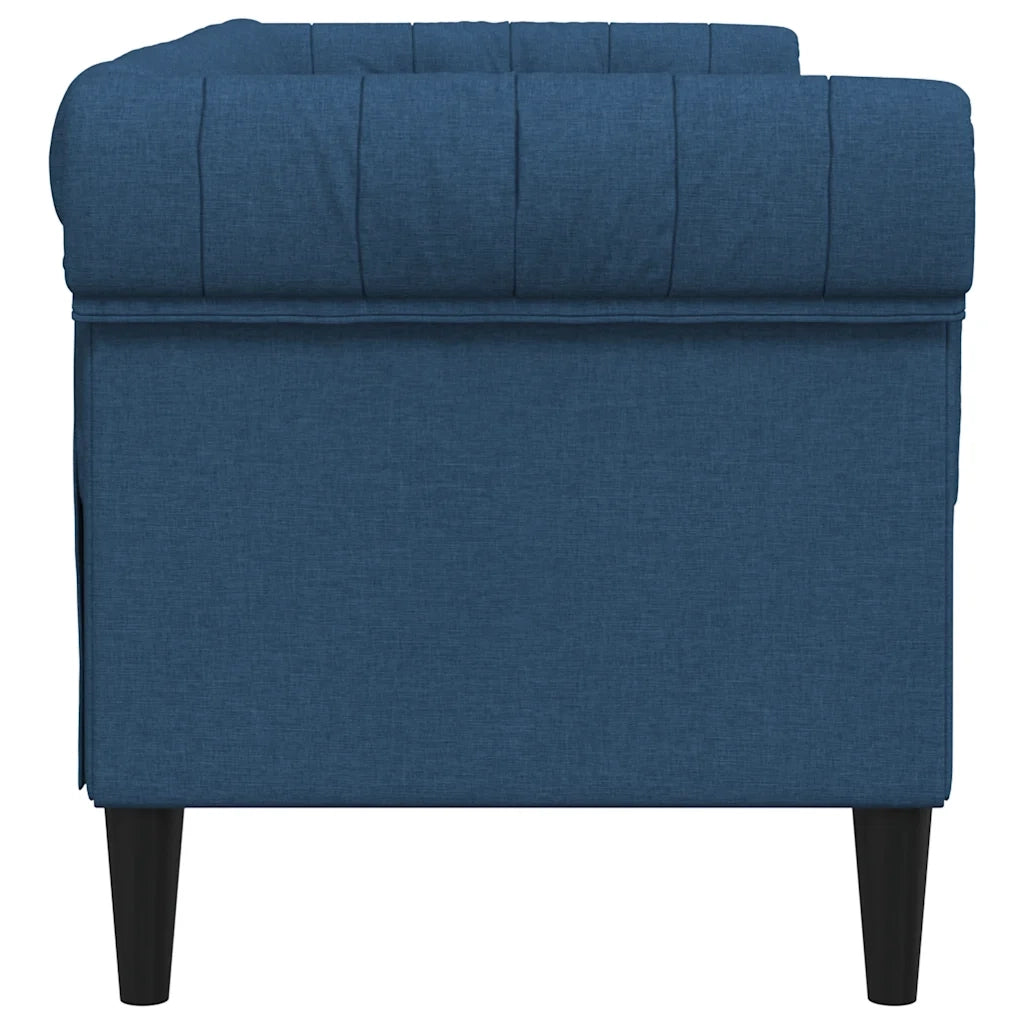 vidaXL Divano Chesterfield a 2 Posti Blu in Tessuto