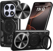Hoesje per Smartphone, Militare Anti-Scatto, Resistente allo Shock, TPU Siliconen, Ultradur, con Magnetismo Metallico e Protezione per la Fotocamera - Nero.