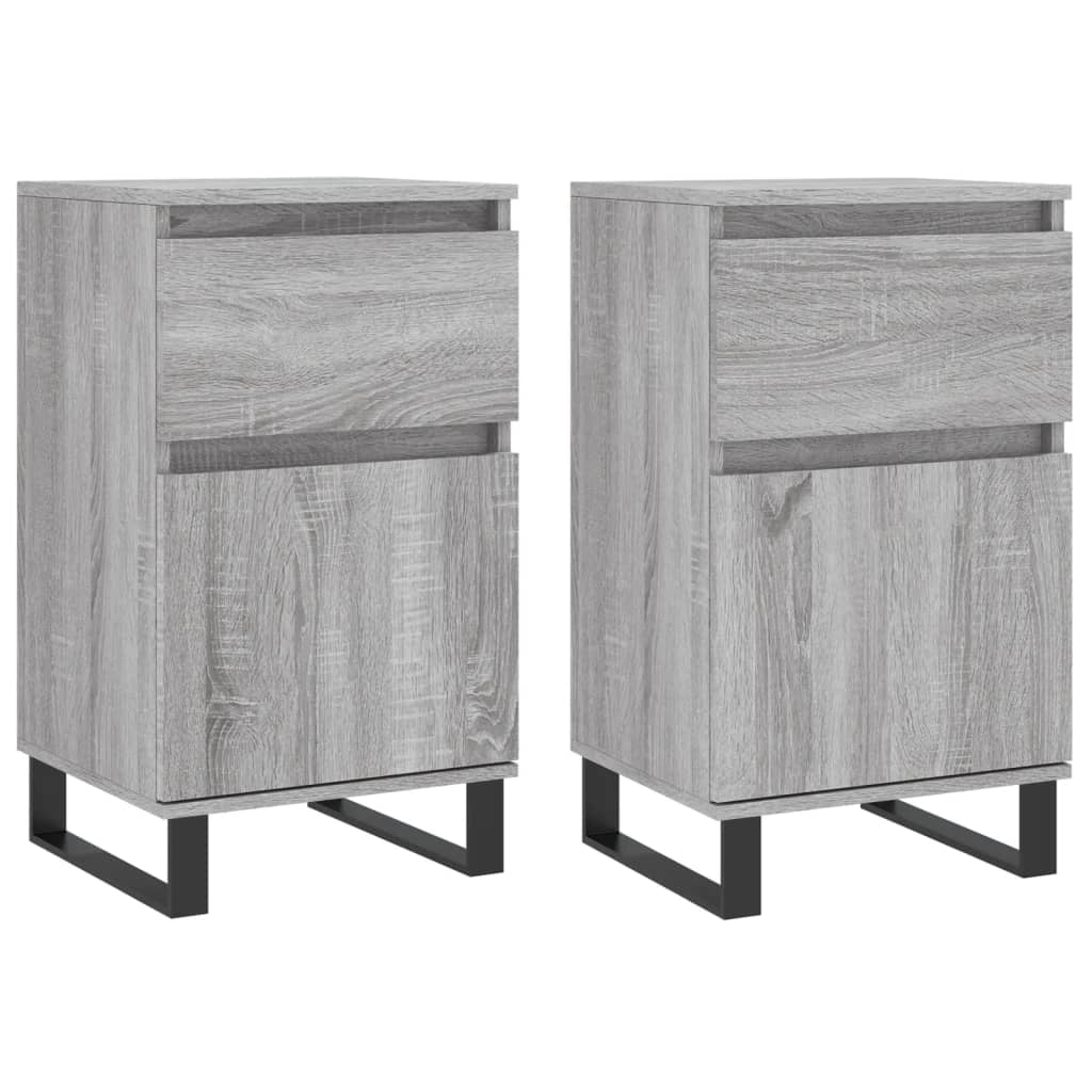 Buffet credenza cassettiera armadio mobile contenitore organizer per cucina soggiorno salotti set di 2 Sonoma 40 x 35 x 70 cm in legno ingegnerizzato grigio 02_0036946